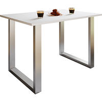 ESSTISCH in Holzwerkstoff   - Silberfarben/Weiß, Basics, Holzwerkstoff (140/50/76cm) - MID.YOU
