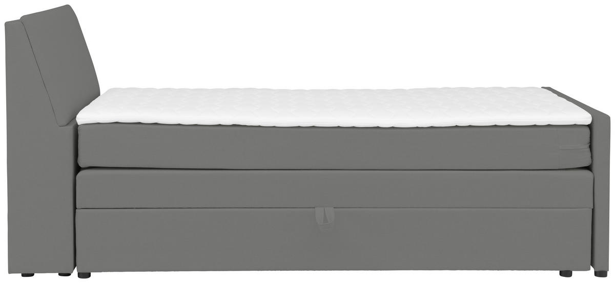 BOXSPRINGBETT 120/200 cm  in Grau  - Schwarz/Grau, MODERN, Holz/Textil (120/200cm) - MID.YOU