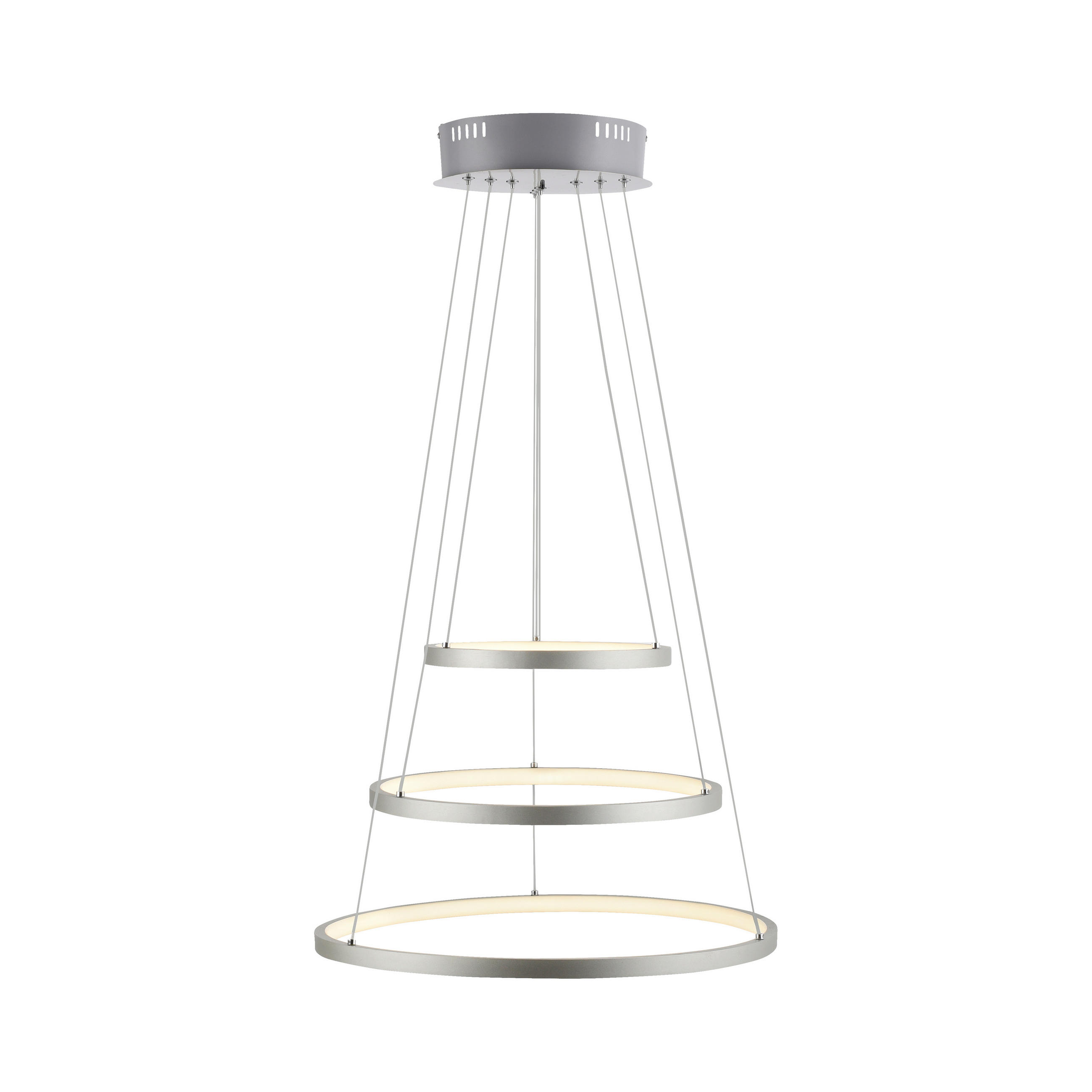 LED-HÄNGELEUCHTE 50 cm  - Nickelfarben, Trend, Kunststoff/Metall (50cm) - Novel