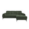 ECKSOFA in Cord Dunkelgrün  - Dunkelgrün/Schwarz, Modern, Textil/Metall (258/180cm) - Livetastic