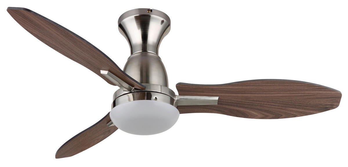 Ventilator mit Beleuchtung GALE 107/32,5 cm   - Hellbraun/Dunkelbraun, KONVENTIONELL, Holzwerkstoff/Kunststoff (107/32,5cm) - Globo