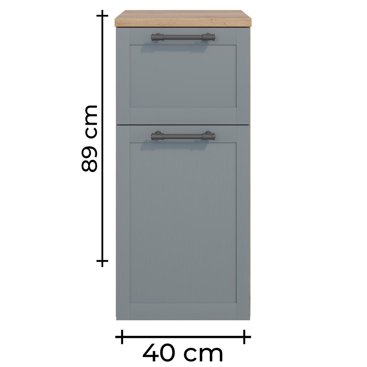HIGHBOARD  - Edelstahlfarben/Eichefarben, MODERN, Holzwerkstoff/Metall (40/88,5/38cm) - Celina Home
