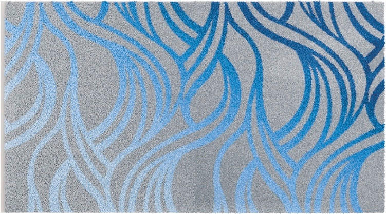 BADEMATTE Blau 70/120 cm  - Blau, Design, Kunststoff/Textil (70/120cm) - Grund