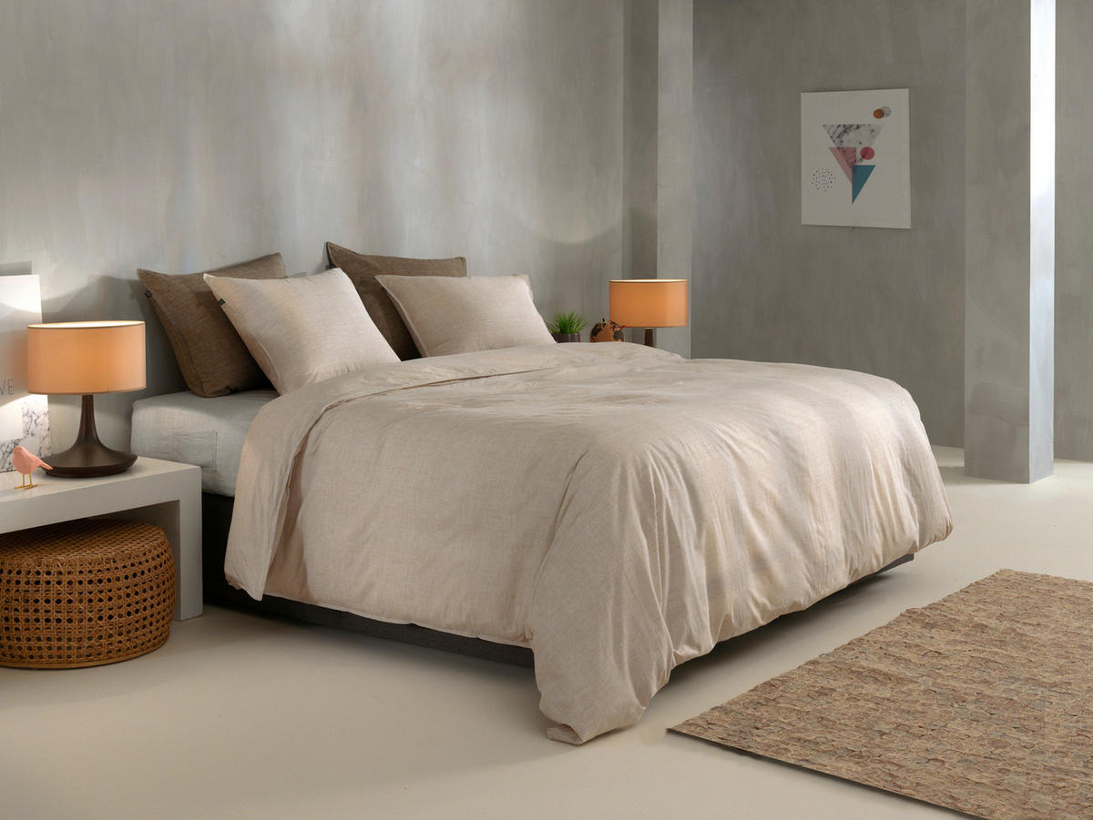 BETTWÄSCHE Lino Renforcé 155/220 cm  - Beige, Basics, Textil (155/220cm)