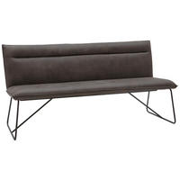 SITZBANK 220/88/66 cm Mikrofaser Anthrazit, Schwarz Metall  - Anthrazit/Schwarz, Design, Textil/Metall (220/88/66cm) - Valnatura