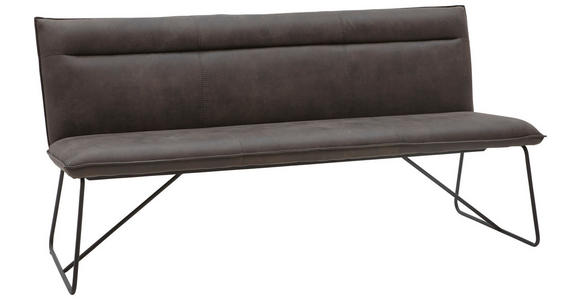 SITZBANK 220/88/66 cm Mikrofaser Anthrazit, Schwarz Metall - Anthrazit/Schwarz, Design, Textil/Metall (220/88/66cm) - Valnatura