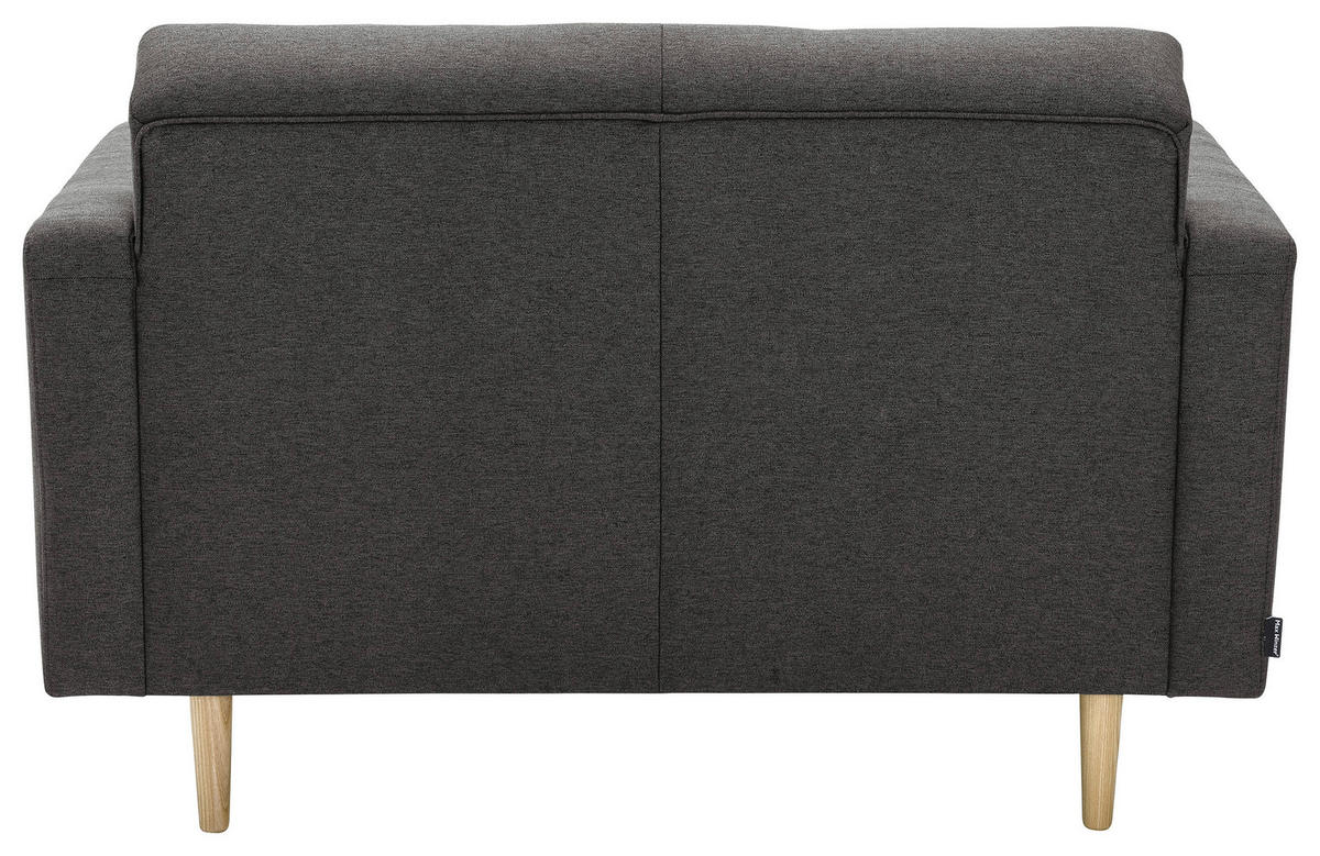 2-SITZER-SOFA in Flachgewebe Anthrazit  - Eschefarben/Anthrazit, MODERN, Holz/Textil (128/81/83cm) - Max Winzer