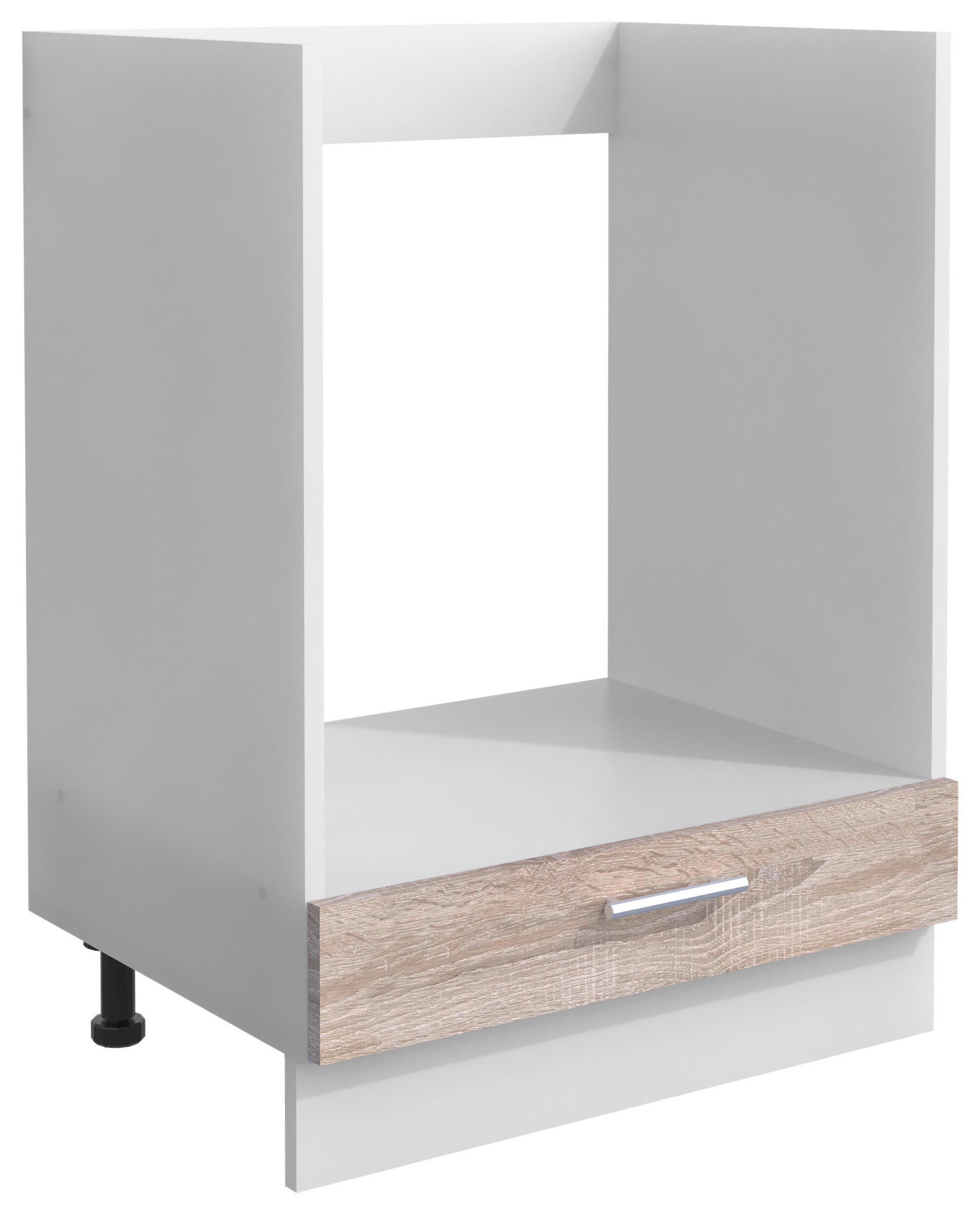 INBYGGNADSSKÅP FÖR SPIS 60/82/46 cm  i vit, Sonoma ek  - vit/Sonoma ek, Design, metall/trämaterial (60/82/46cm) - MID.YOU