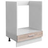 HERDUMBAUSCHRANK 60/82/46 cm  in Weiß, Sonoma Eiche  - Alufarben/Weiß, Design, Holzwerkstoff/Metall (60/82/46cm) - MID.YOU