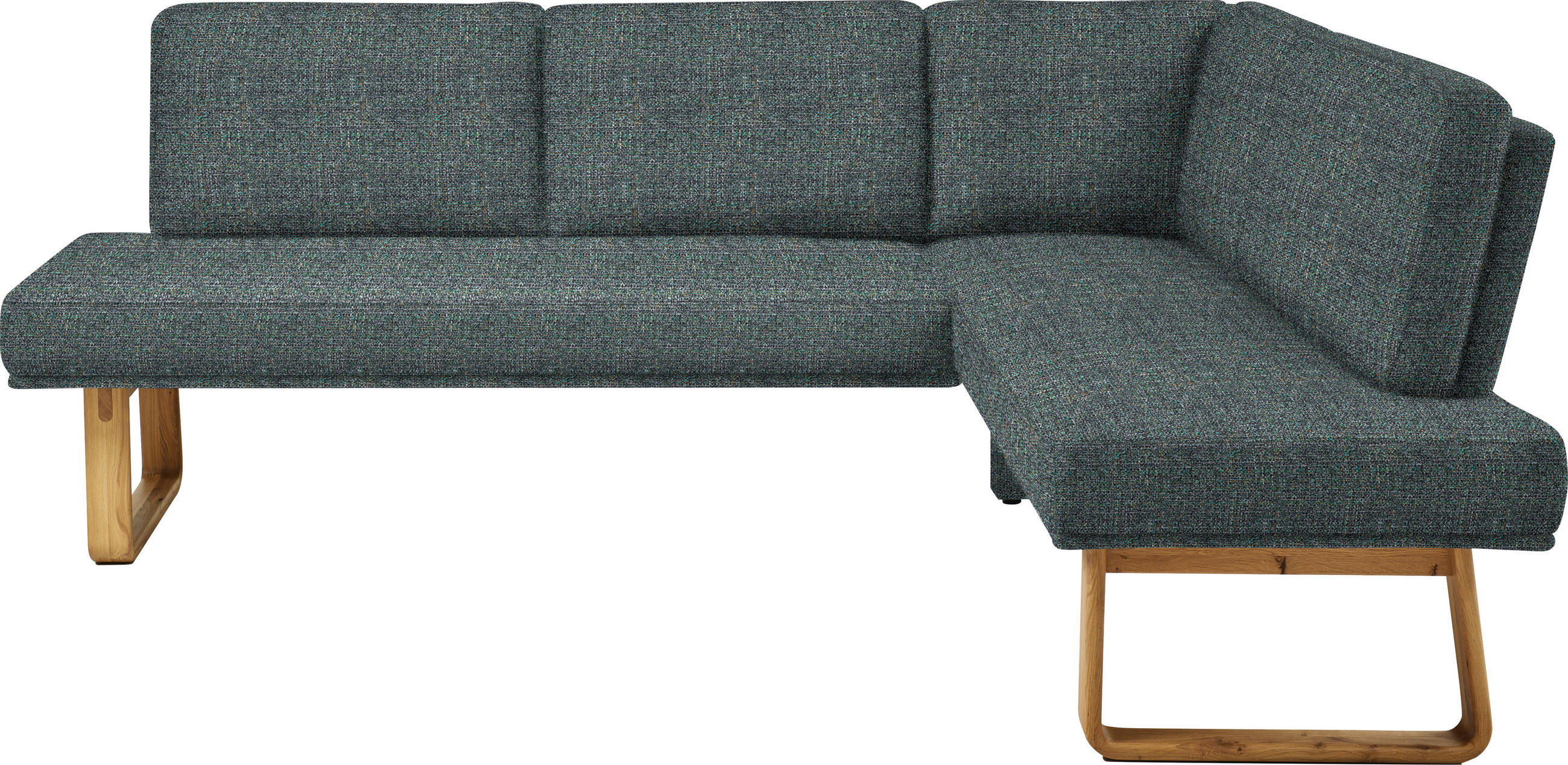 ECKBANK 280/174 cm  in Türkis, Eichefarben  - Türkis/Eichefarben, Design, Holz/Textil (280/174cm) - Dieter Knoll