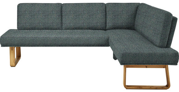 ECKBANK 280/174 cm in Türkis, Eichefarben - Türkis/Eichefarben, Design, Holz/Textil (280/174cm) - Dieter Knoll