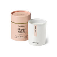 KERZE - Pink/Weiß, Basics, Glas/Naturmaterialien (8.5/8.5/11.5cm) - Ambia Home