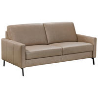2-SITZER-SOFA Taupe Echtleder  - Taupe/Schwarz, KONVENTIONELL, Leder/Metall (148/86/89cm) - Pure Home Comfort