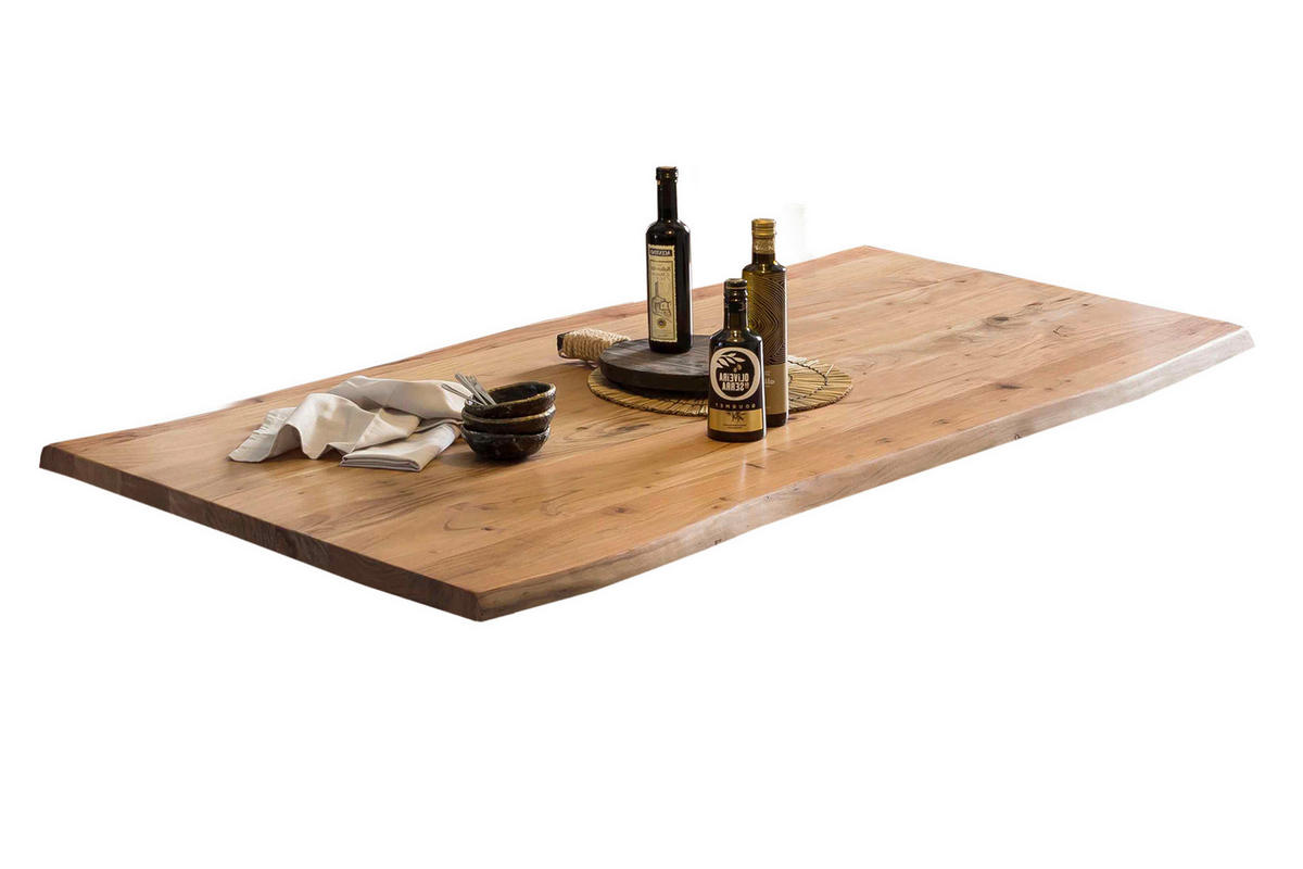 ESSTISCH 200/100/78 cm Echtholz  Holz, Metall rechteckig Braun, Naturfarben  - Braun/Naturfarben, MODERN, Holz/Metall (200/100/78cm) - MID.YOU