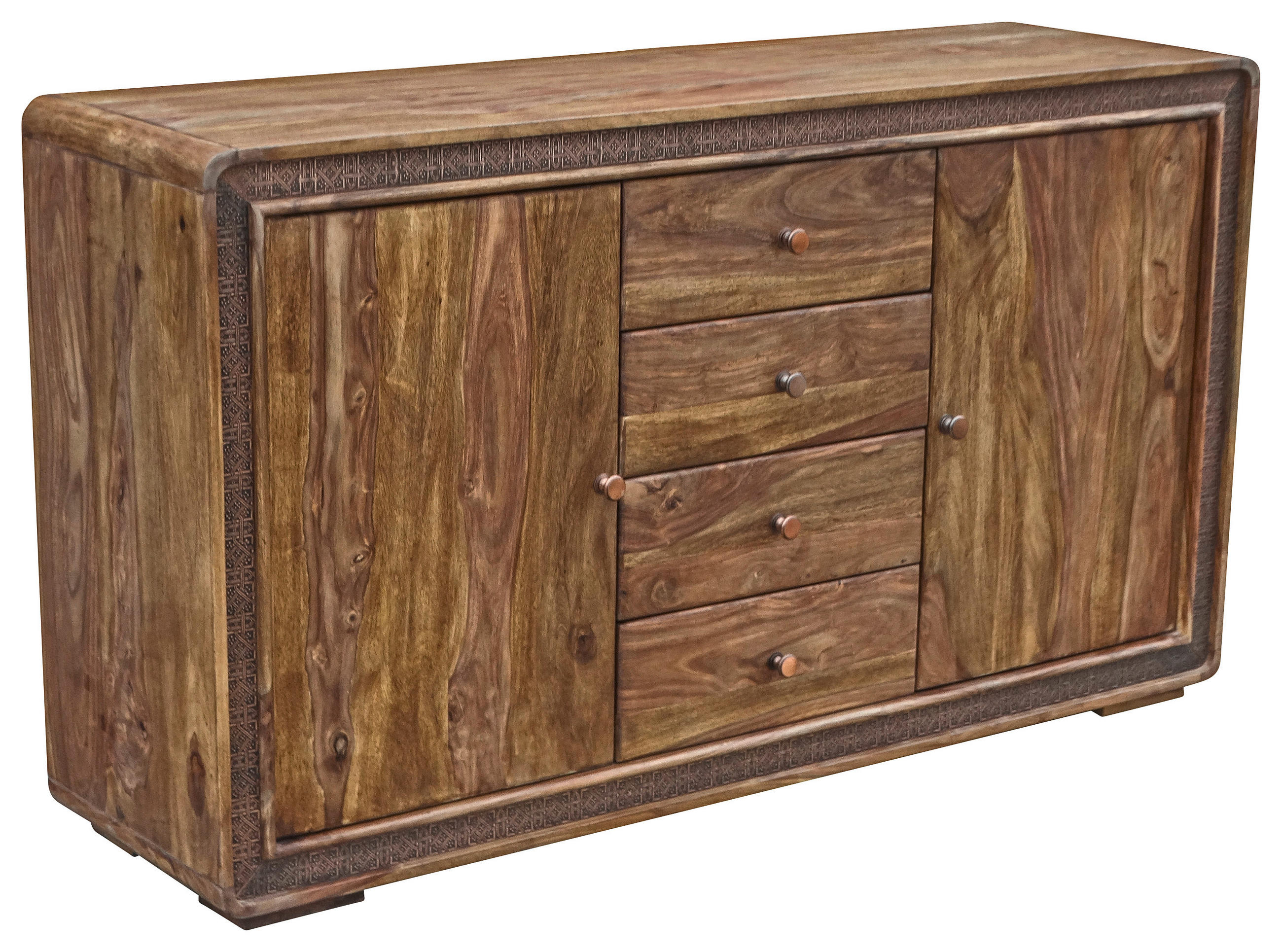 TÁLALÓSZEKRÉNY 150/85/40 cm  - barna/rézszínű, Lifestyle, faalapú anyag/fém (150/85/40cm) - Landscape