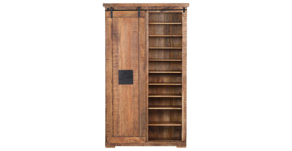 GARDEROBENSCHRANK  in 110/190/40 cm  - Schwarz/Braun, LIFESTYLE, Holz/Metall (110/190/40cm) - Landscape