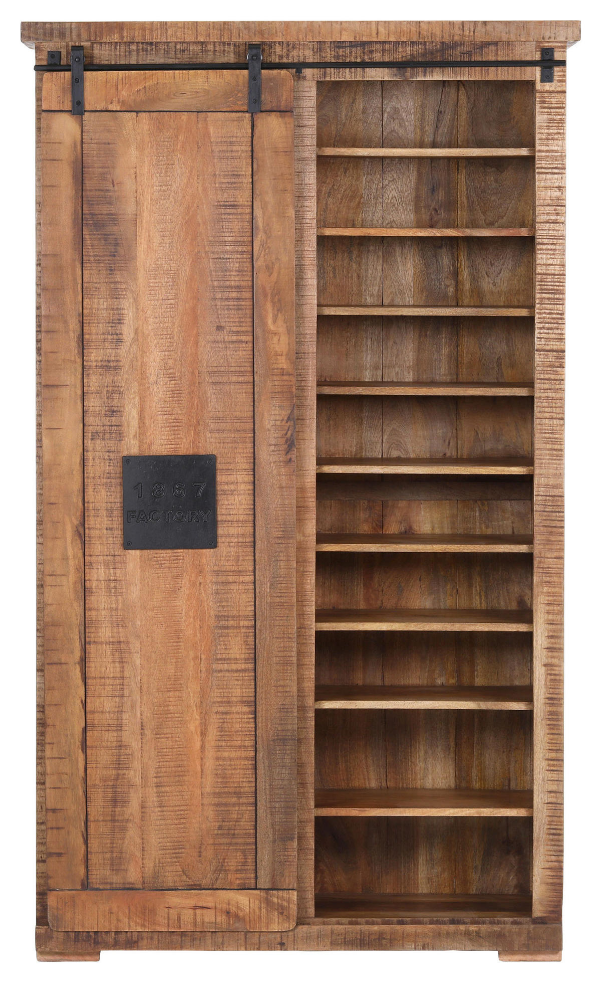 GARDEROBENSCHRANK  in 110/190/40 cm  - Schwarz/Braun, LIFESTYLE, Holz/Metall (110/190/40cm) - Landscape