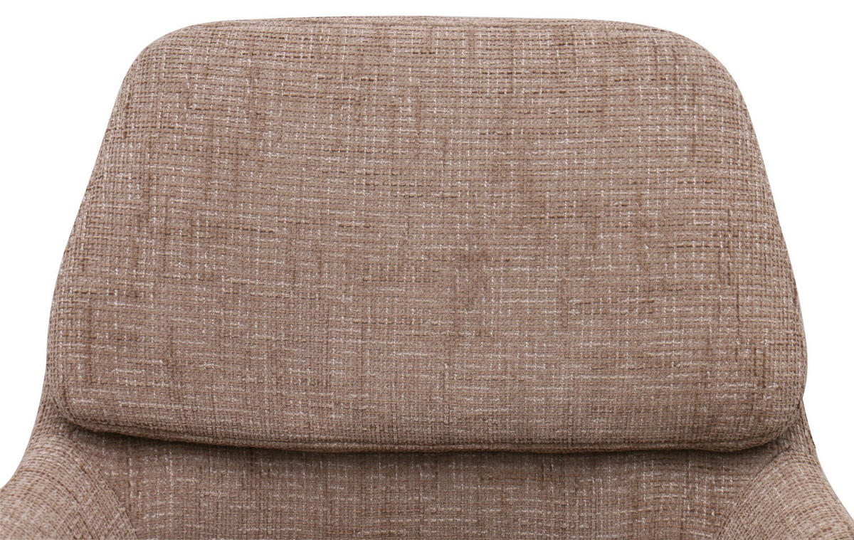 ARMLEHNSTUHL  Sitzfläche 360° drehbar, automatische Rückholfunktion Webstoff  Schwarz, Hellbraun  - Hellbraun/Schwarz, MODERN, Textil/Metall (58/89/67cm) - Livetastic