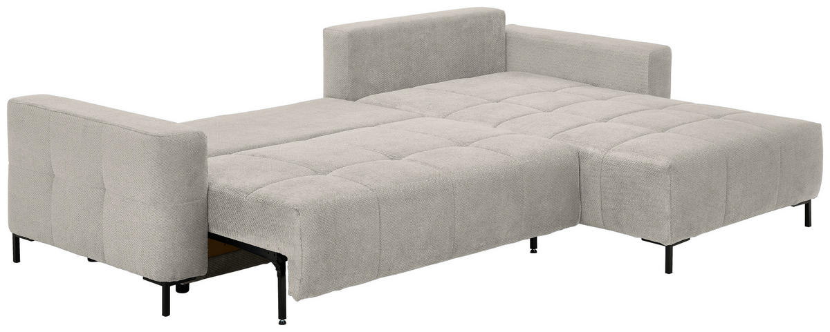 ECKSOFA Naturfarben Webstoff  - Schwarz/Naturfarben, KONVENTIONELL, Textil/Metall (292/192cm) - Carryhome