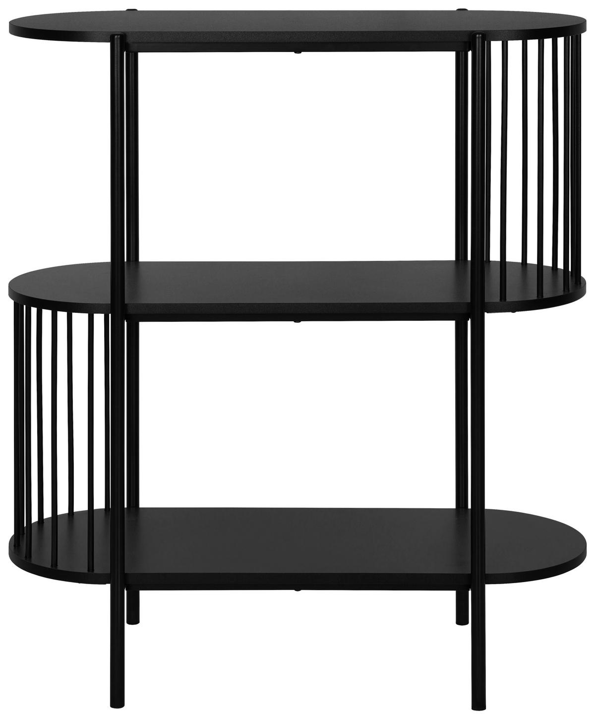 REGAL Schwarz  - Schwarz, Trend, Holzwerkstoff/Metall (80/95/34cm) - Xora