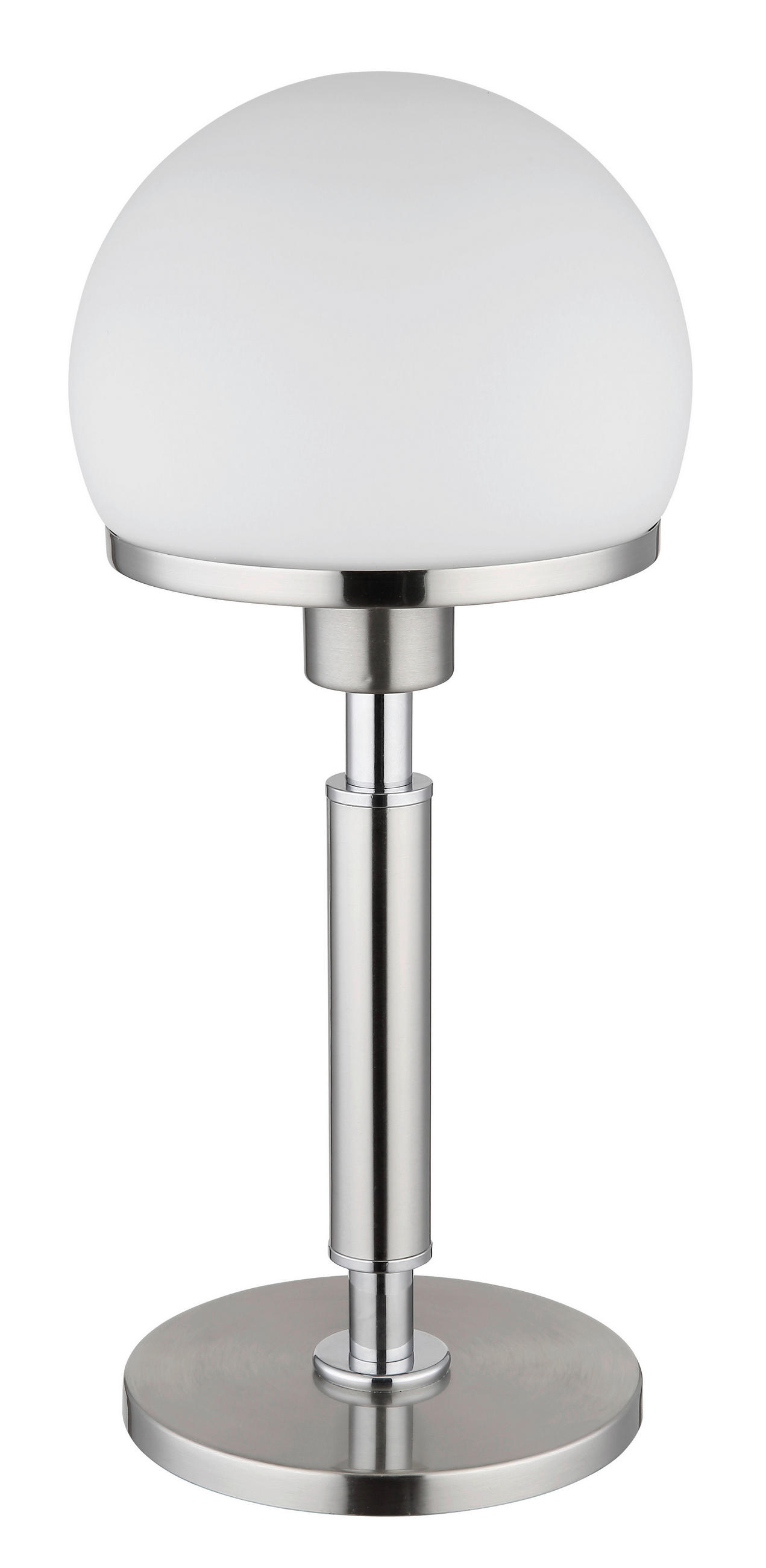 TISCHLEUCHTE 18/40 cm   - Chromfarben/Opal, KONVENTIONELL, Glas/Textil (18/40cm)