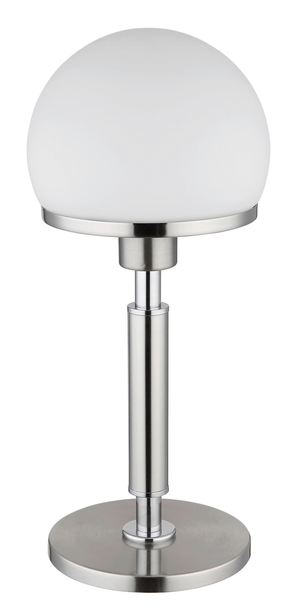 TISCHLEUCHTE 18/40 cm   - Chromfarben/Opal, KONVENTIONELL, Glas/Textil (18/40cm)