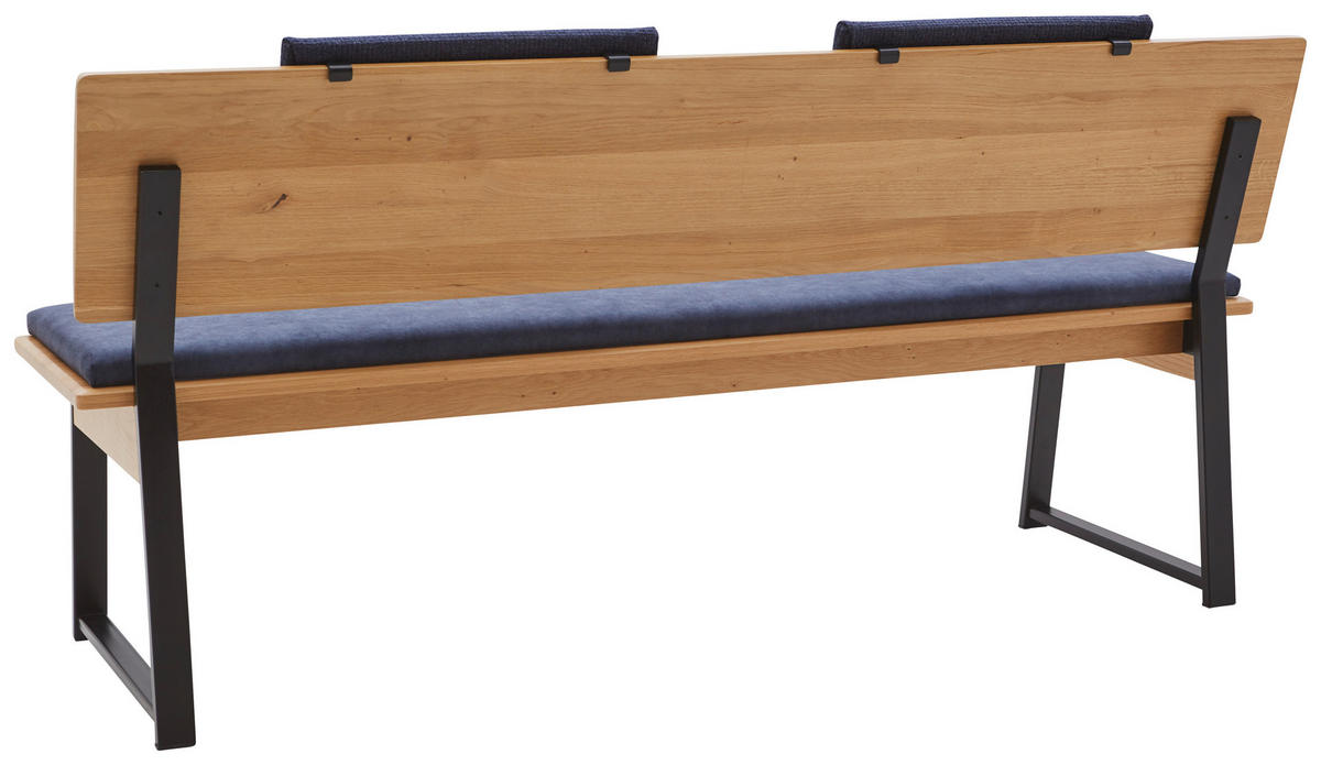 SITZBANK 150/85/56 cm  in Blau, Schwarz, Wildeiche  - Blau/Wildeiche, KONVENTIONELL, Holz/Textil (150/85/56cm) - Valnatura
