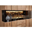 HIGHBOARD 122/144/42 cm  - Wildeiche/Schwarz, KONVENTIONELL, Glas/Holz (122/144/42cm) - Linea Natura