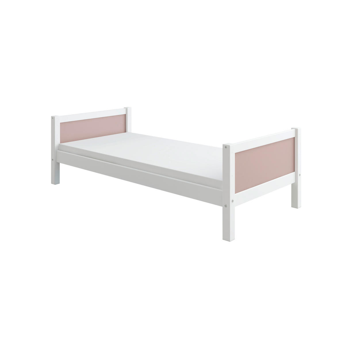 BETT 90/200 cm,  in Rosa, Weiß, Rollrost  - Rosa/Weiß, MODERN, Holz (90/200cm) - Chameo