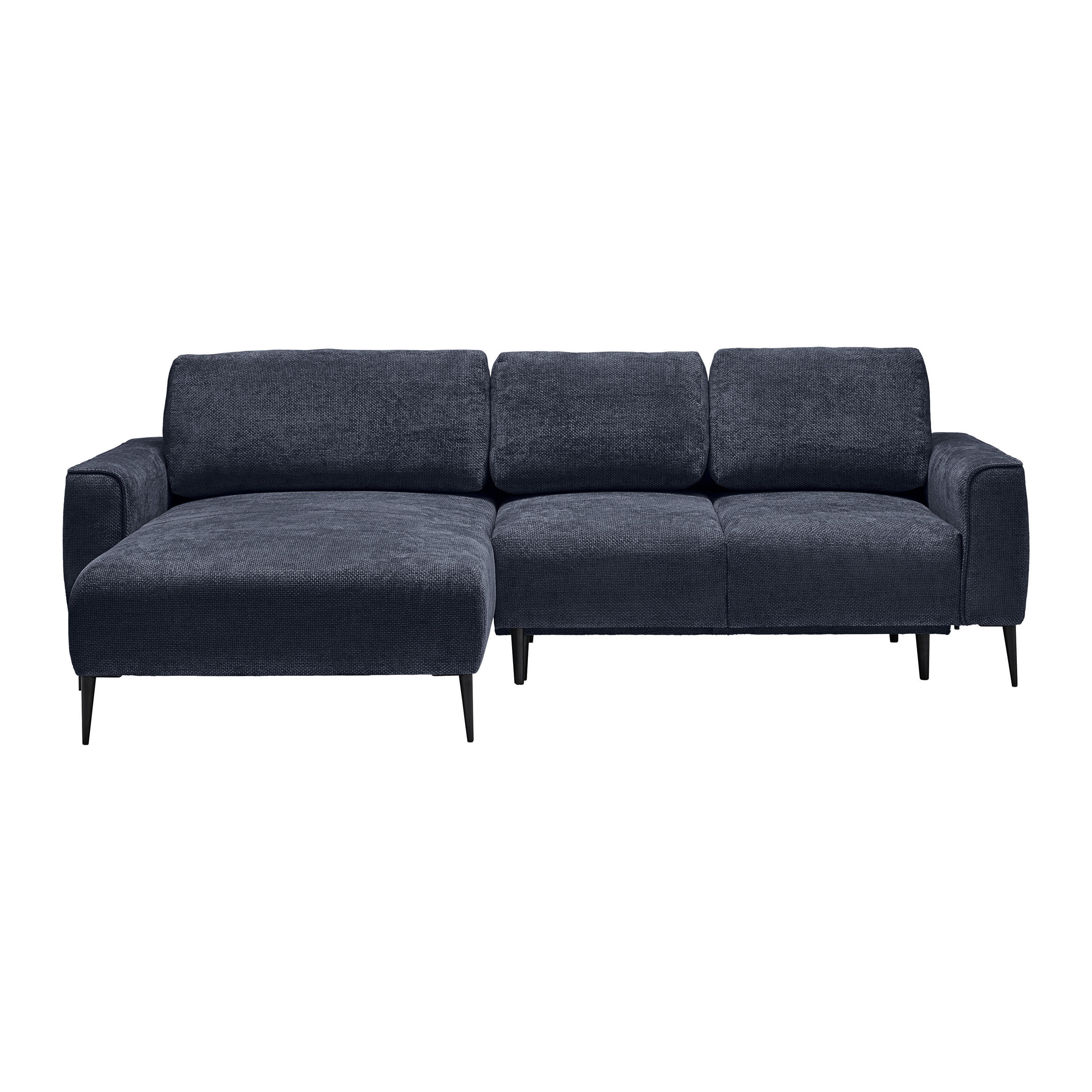 HÖRNSOFFA i vävt tyg mörkblå  - svart/mörkblå, Modern, metall/textil (164/255cm) - MID.YOU