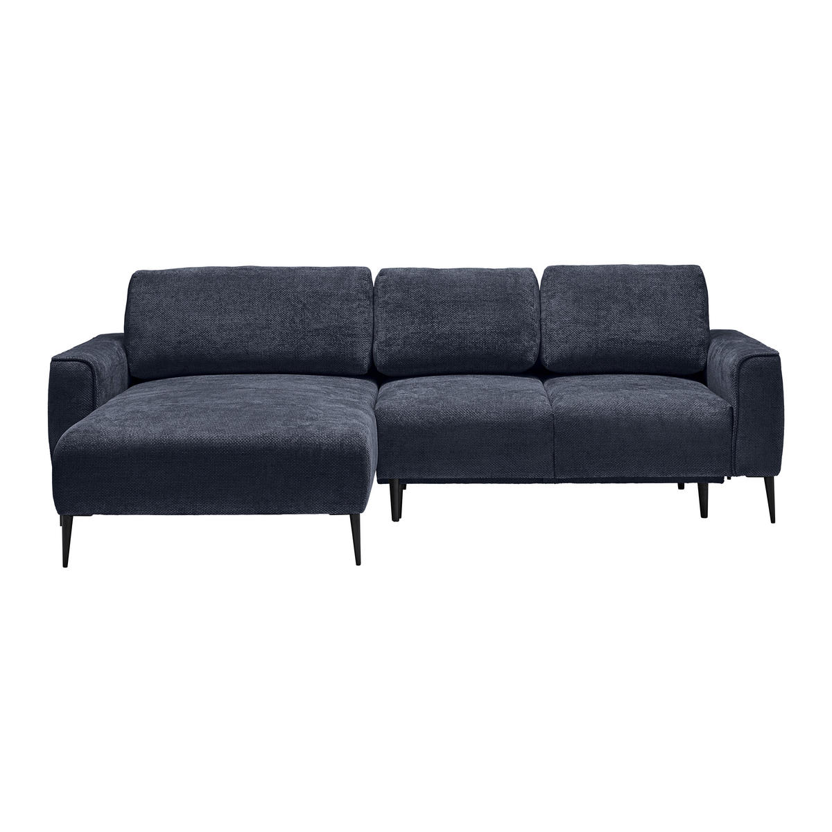 HÖRNSOFFA i vävt tyg mörkblå  - svart/mörkblå, Modern, metall/textil (164/255cm) - MID.YOU