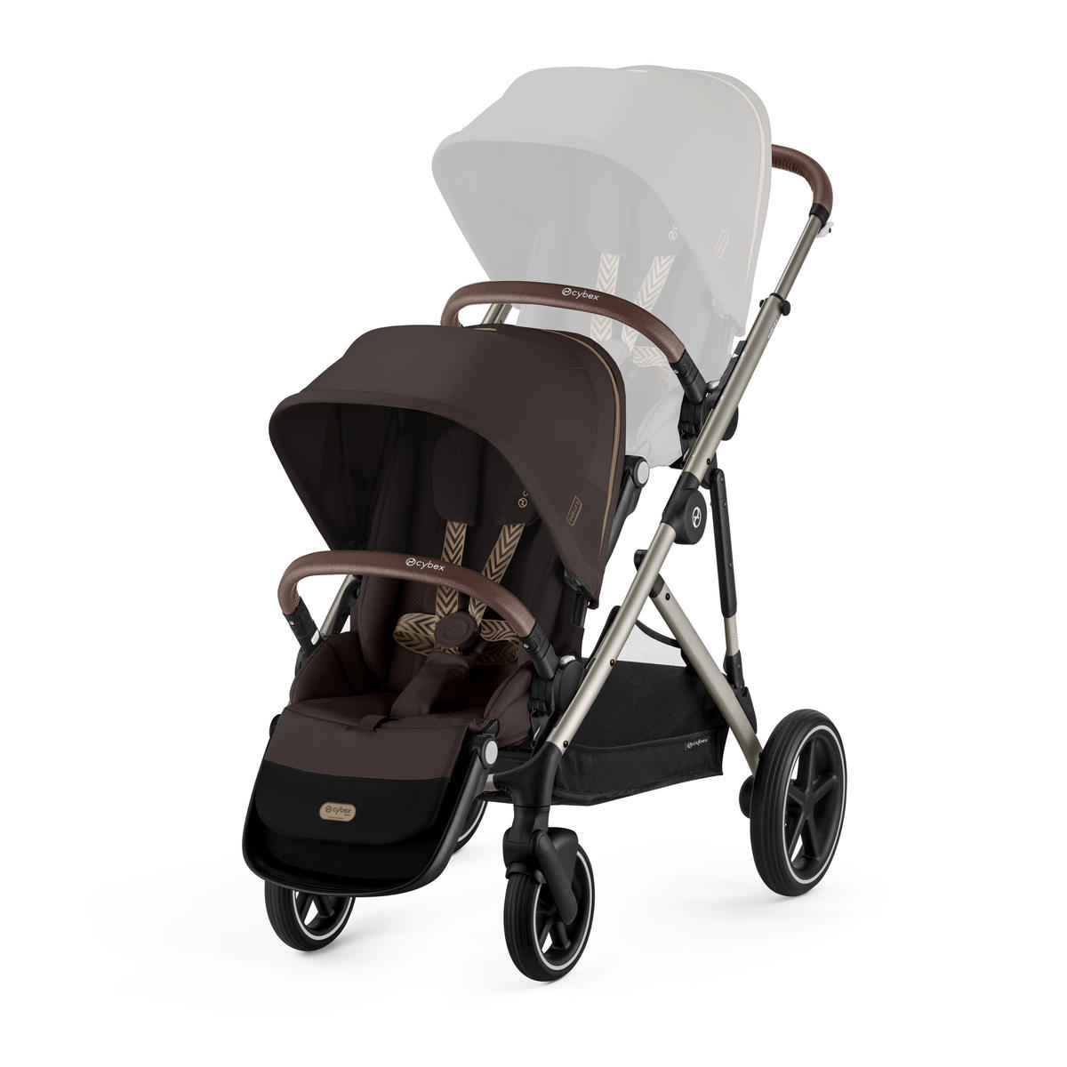 KINDERWAGEN Gazelle S  - Taupe/Dunkelbraun, Basics, Metall (107,5/66/110cm) - cybex GOLD