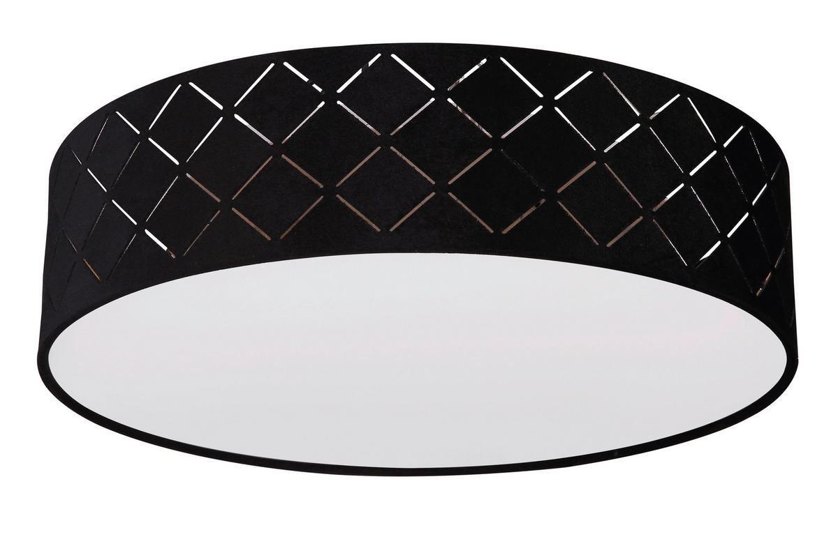 DECKENLEUCHTE  38/10 cm    - Goldfarben/Schwarz, Design, Kunststoff/Textil (38/10cm) - Globo