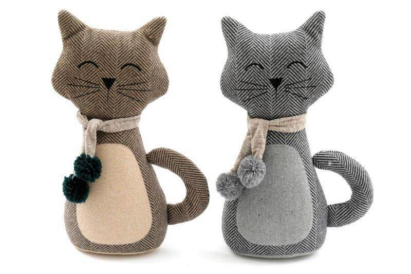 OPRITOR PENTRU UșĂ - maro/gri, Basics, textil (14/30/11cm)