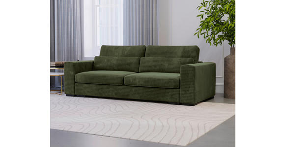 SCHLAFSOFA Flachgewebe Olivgrün  - Schwarz/Olivgrün, KONVENTIONELL, Kunststoff/Textil (236/78/114cm) - Carryhome