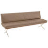 SITZBANK in Holz, Metall, Leder Edelstahlfarben, Beige  - Edelstahlfarben/Beige, Design, Leder/Holz (214/88/66cm) - Koinor
