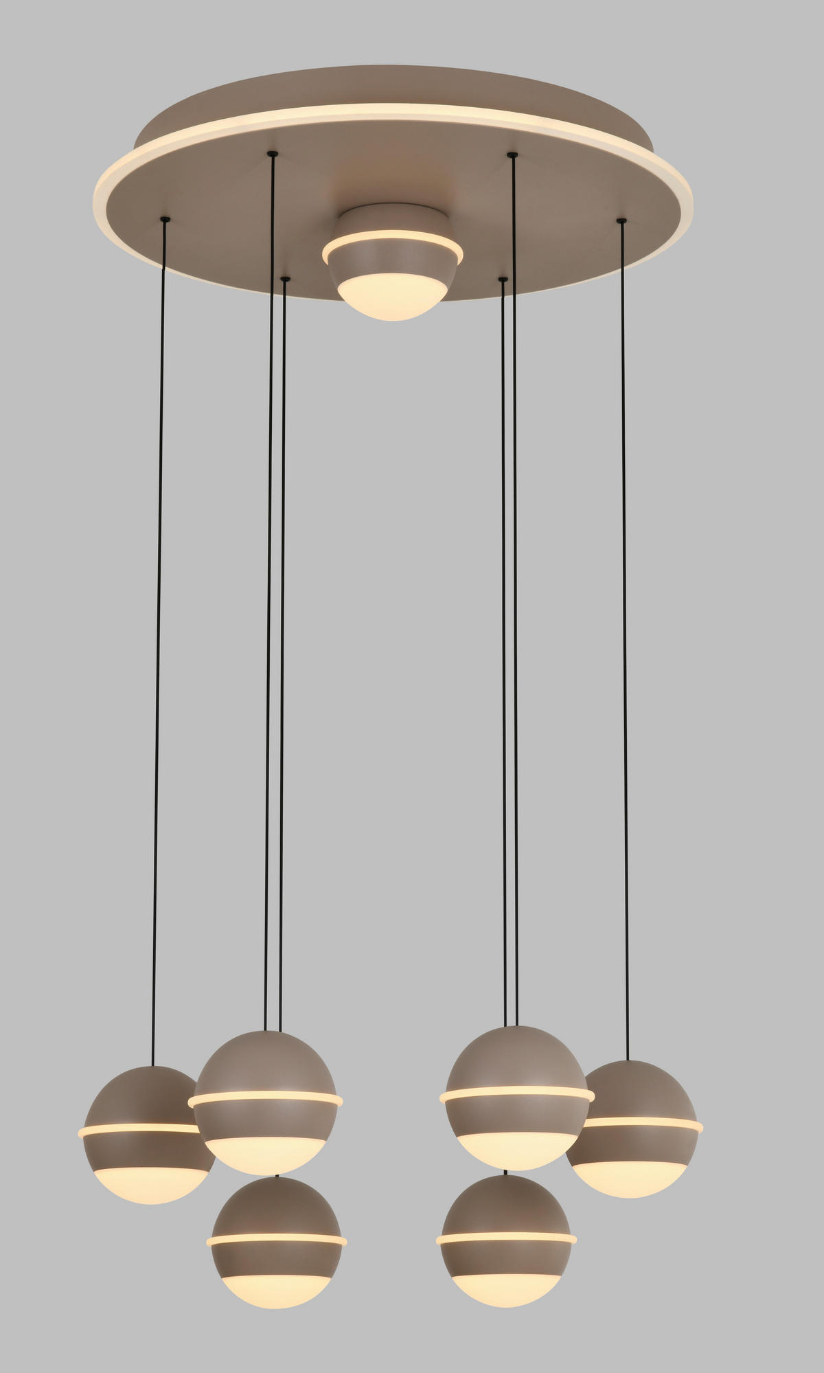 LED-HÄNGELEUCHTE Biarritz 46/150/46 cm  - Sandfarben, Design, Kunststoff/Metall (46/150/46cm)