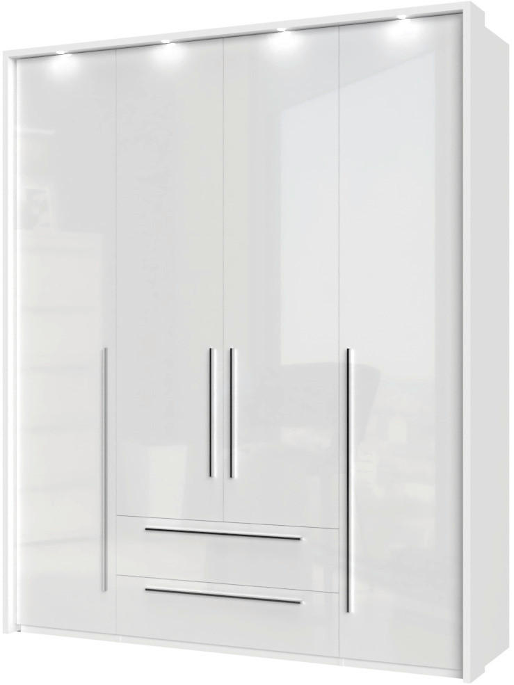 ORMAR SA KLASIČNIM VRATIMA bela, bela visoki sjaj  187/226/60 cm  - bela visoki sjaj/bela, Dizajnerski, pločasti materijal/plastika (187/226/60cm)