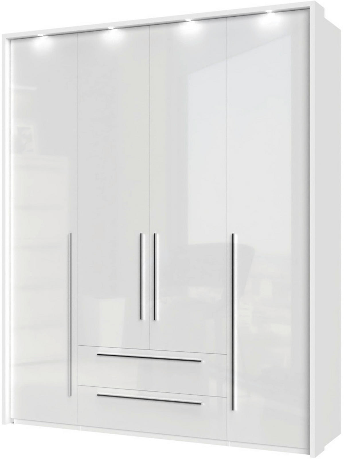 ORMAR SA KLASIČNIM VRATIMA bela, bela visoki sjaj  187/226/60 cm  - bela visoki sjaj/bela, Dizajnerski, pločasti materijal/plastika (187/226/60cm)