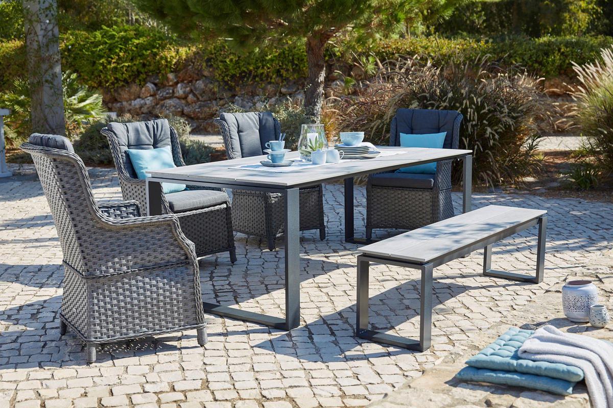 VRTNA KLOP  aluminij  - črna/siva, Moderno, kovina/umetna masa (160/44/36cm) - Ambia Garden