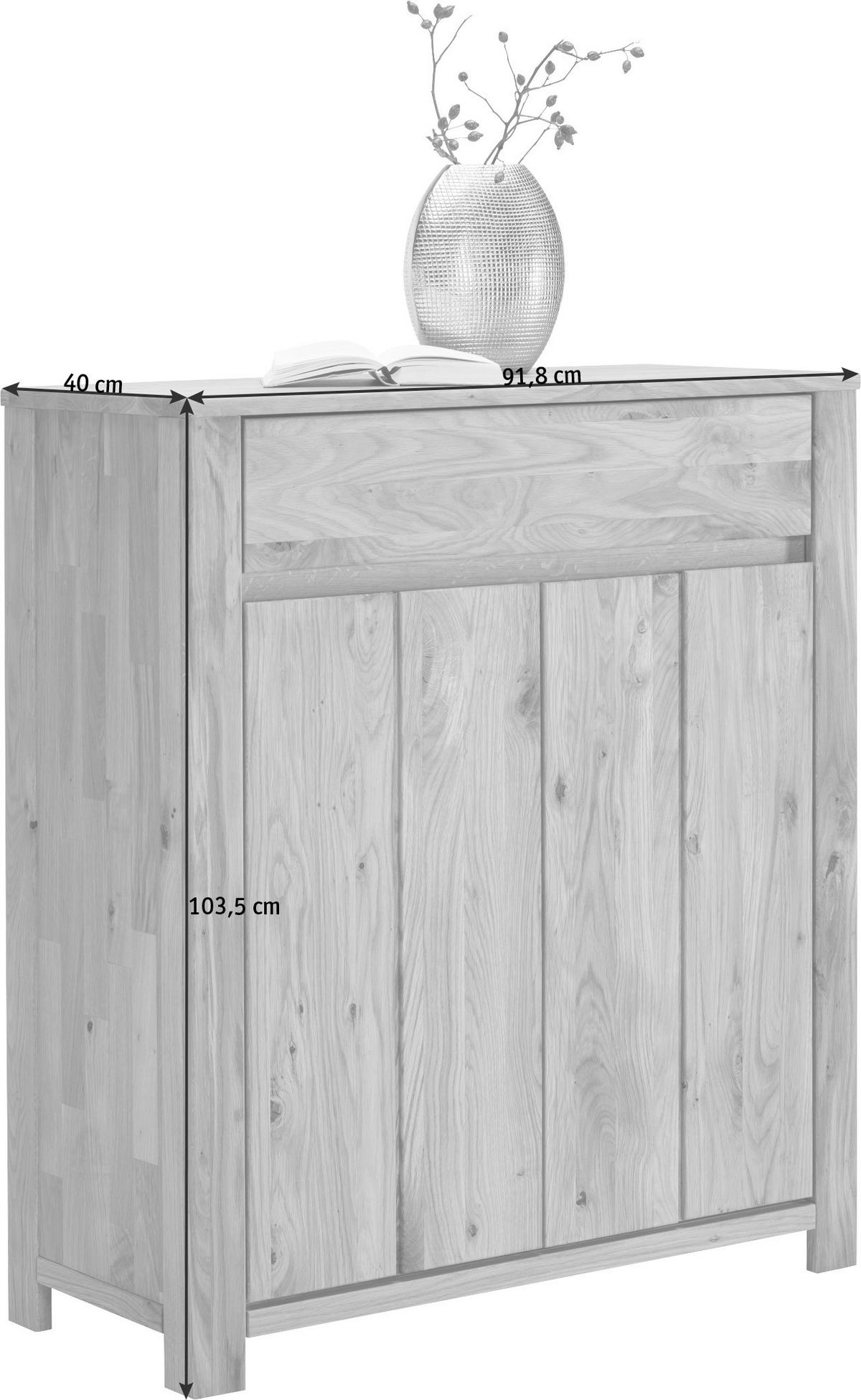 KOMMODE 91,8/103,5/40 cm Wildeiche, Kerneiche massiv  - Eichefarben, KONVENTIONELL, Holz (91,8/103,5/40cm) - Linea Natura