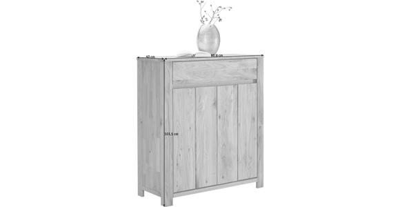 KOMMODE Wildeiche, Kerneiche massiv Eichefarben - Eichefarben, KONVENTIONELL, Holz (91,8/103,5/40cm) - Linea Natura