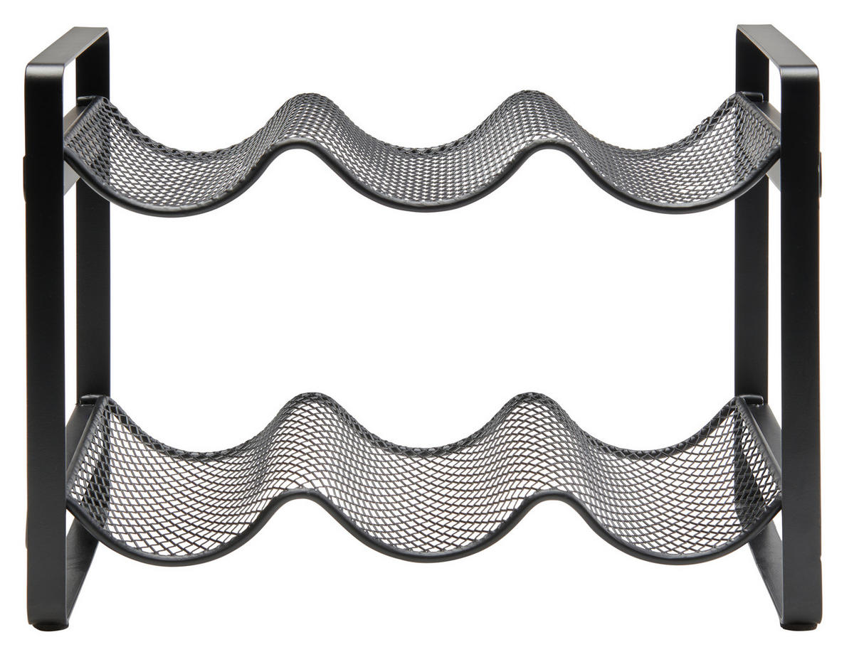 FLASCHENREGAL  - Schwarz, Design, Kunststoff/Metall (32/18/22,7cm) - Homeware Profession.