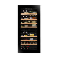 WEINKÜHLSCHRANK AVI122PLATINUM  - Schwarz, Basics, Glas/Holz (59,0/123,3/56,5cm)
