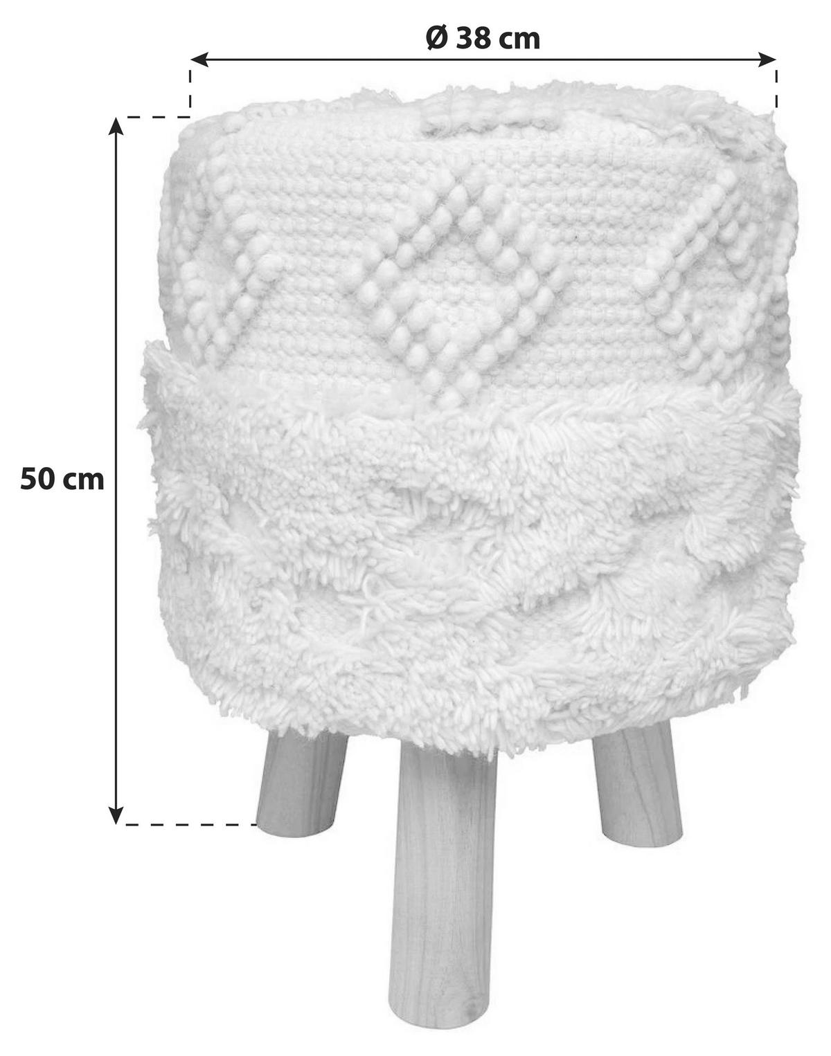 TABURETKA, textil, 38/50/38 cm - farba akácie/prírodná farba, Trend, drevo/textil (38/50/38cm) - Livetastic