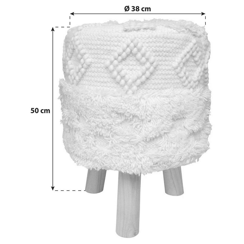 Thumbnail - Kayoom Hocker, Natur, Textil, Akazie, 38x50x38 cm, Wohnzimmer, Hocker, Sitzhocker