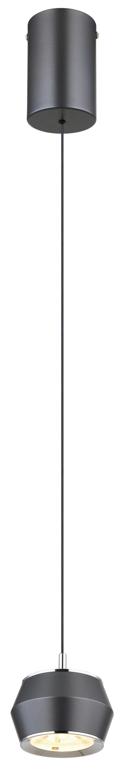 LED FÜGGŐLÁMPA 10/200 cm  - opál/szürke, Design, műanyag/fém (10/200cm)