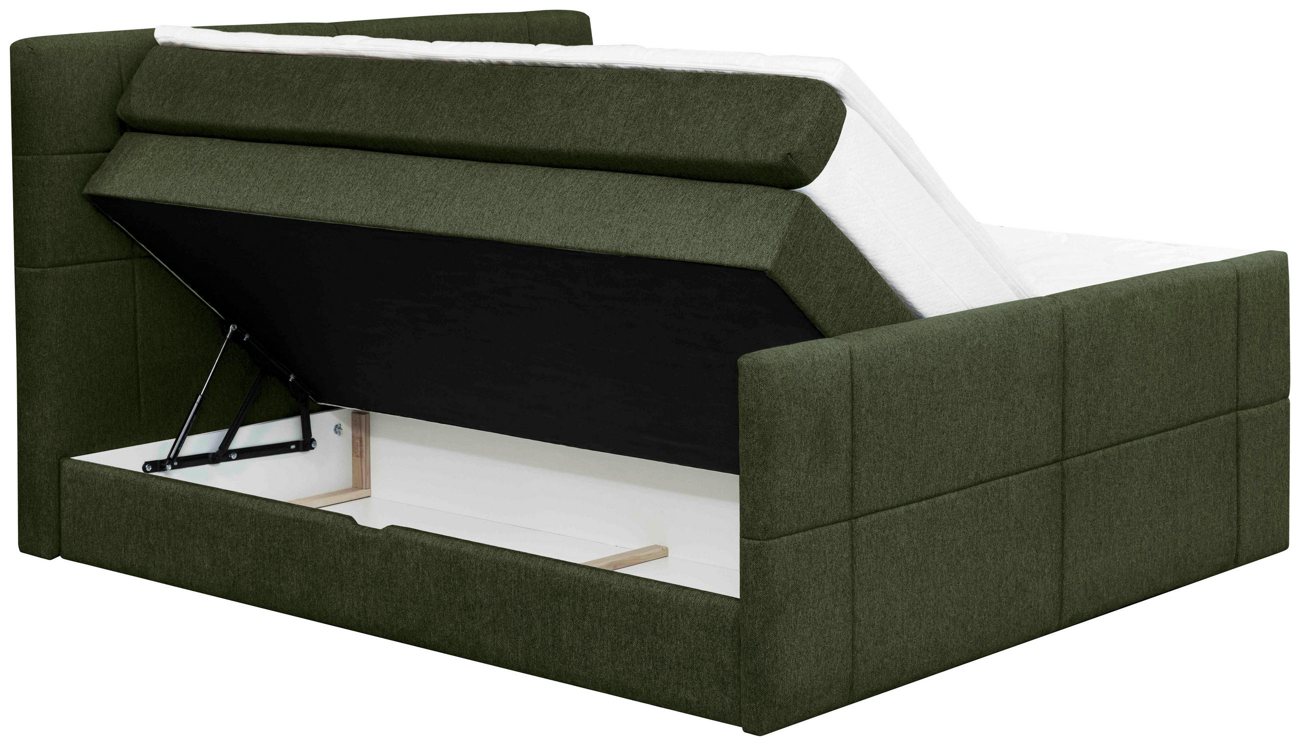 BOXSPRINGBETT 160/200 cm  in Dunkelgrün  - Dunkelgrün, KONVENTIONELL, Textil (160/200cm) - Carryhome