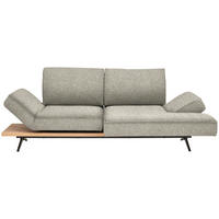 ECKSOFA 240/132 cm  in Chenille Cappuccino Rücken echt, Kopfteilverstellung, Sitztiefenverstellung  240/132 cm  - Schwarz/Cappuccino, Design, Holz/Textil (240/132cm) - Koinor
