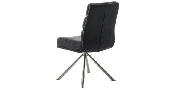 STUHL Webstoff Anthrazit, Edelstahlfarben  - Edelstahlfarben/Anthrazit, Design, Textil/Metall (47/90/64cm) - Dieter Knoll